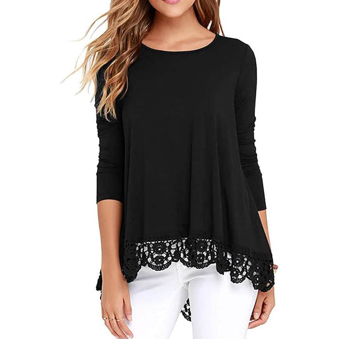 Women's Long Sleeve Lace Trim Blouse by DailySale