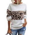 Women’s Long Sleeve Off Shoulder Knitted Leopard Print Sweater by DailySale