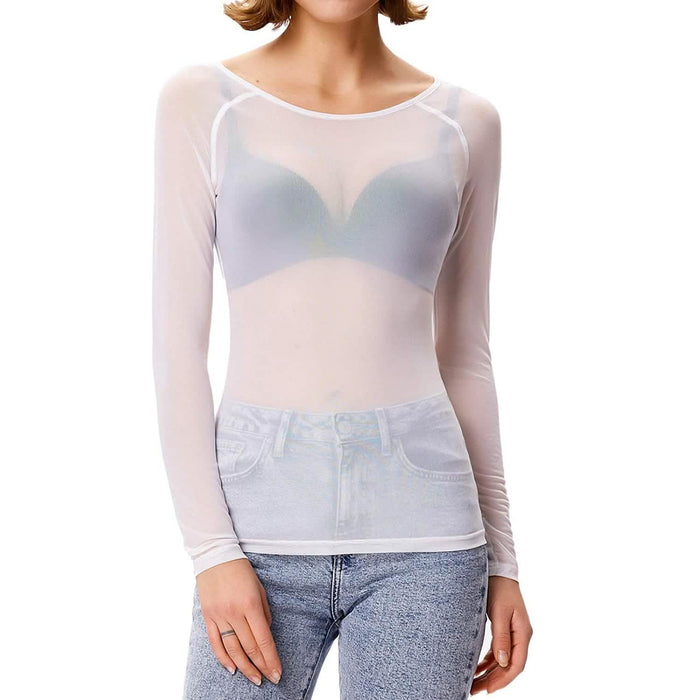 Women's Long Sleeve Sheer Mesh Sheer Top by DailySale