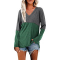 Women's Long Sleeve V Neck Loose Basic Shirt by DailySale