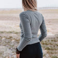 Women's Long Sleeve V Neck Ribbed Button Knit Sweater by DailySale