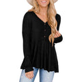 Women's Long Sleeve V Neck Ruffle Babydoll Tunic Tops by DailySale