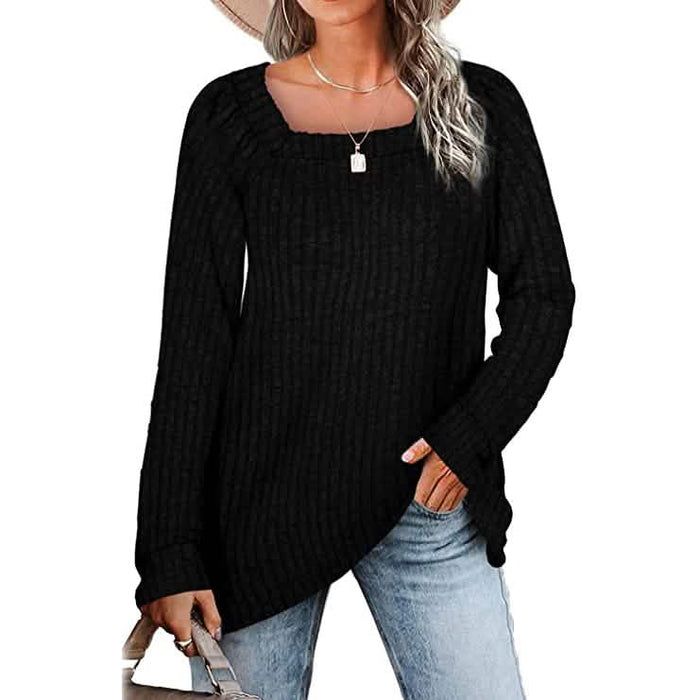Women's Long Sleeve V Neck Sweater Tops by DailySale
