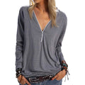 Women's Long Sleeve Zipper Quarter Zip V Neck Casual Top by DailySale