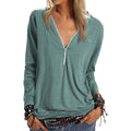 Women's Long Sleeve Zipper Quarter Zip V Neck Casual Top by DailySale