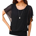 Women's Loose Casual Short Sleeve Chiffon Top T-Shirt Blouse by DailySale