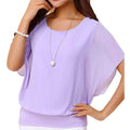 Women's Loose Casual Short Sleeve Chiffon Top T-Shirt Blouse by DailySale