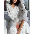 Women's Loungewear Pajamas Sets Pure Color Silk Simple Soft Shirt Pant by DailySale