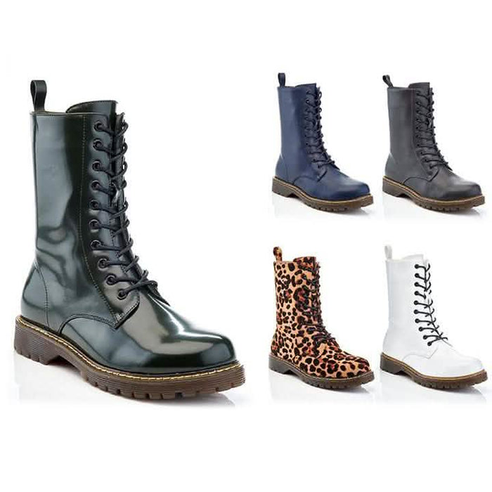 Women's Mid-Calf Classic Marten-Style Combat Boots - Assorted Styles by DailySale