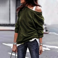 Women's New Fashion Style One Shoulder Soft Long Sleeve Top by DailySale