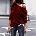 Women's New Fashion Style One Shoulder Soft Long Sleeve Top by DailySale