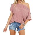 Women's Off Shoulder Button Down Short Sleeve Shirt by DailySale