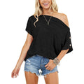 Women's Off Shoulder Button Down Short Sleeve Shirt by DailySale
