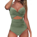 Women's One Piece High Waist Swimwear Tummy Control Cutout by DailySale