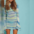 Women's Open Back Knitted Striped Sweater Dress by DailySale