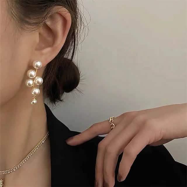 Women's Pearl Alloy Stud Earrings by DailySale