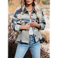 Women's Plaid Long Sleeve Button Down Collar Coat by DailySale