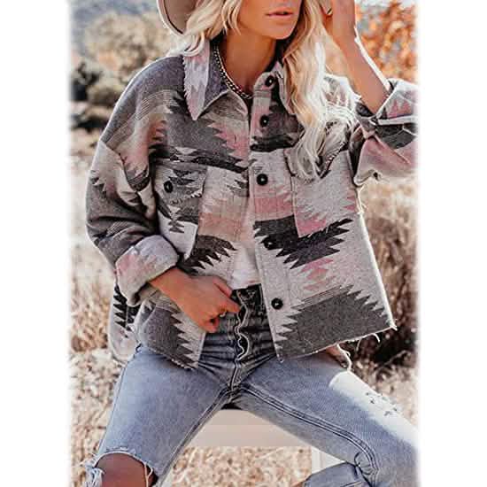 Women's Plaid Long Sleeve Button Down Collar Coat by DailySale