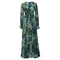 Women's Plus Size A Line Dress Floral V Neck Print Lantern Sleeve by DailySale