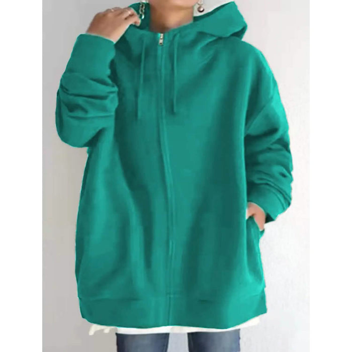 Women's Plus Size Jacket Zipper Pocket Solid Formal Long Sleeve by DailySale