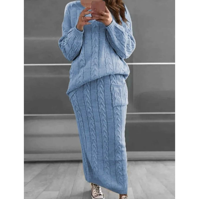 Women's Pocket Knitted Patchwork Solid Casual Long Sleeve Loose Sweater by DailySale