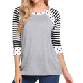 Women's Polka Dots Striped 3/4 Sleeve Top by DailySale