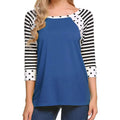 Women's Polka Dots Striped 3/4 Sleeve Top by DailySale