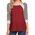 Women's Polka Dots Striped 3/4 Sleeve Top by DailySale
