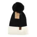 Women's Pom Pom Two-Tone Knit Winter Hat by DailySale