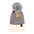Women's Pom Pom Two-Tone Knit Winter Hat by DailySale