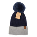 Women's Pom Pom Two-Tone Knit Winter Hat by DailySale