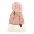 Women's Pom Pom Two-Tone Knit Winter Hat by DailySale