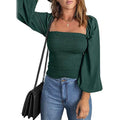 Women's Puff Long Sleeve Square Neck Tops by DailySale