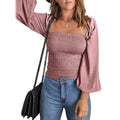 Women's Puff Long Sleeve Square Neck Tops by DailySale