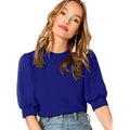Women's Puff Sleeve Pullover Keyhole Back Blouse by DailySale