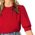 Women's Puff Sleeve Pullover Keyhole Back Blouse by DailySale