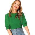 Women's Puff Sleeve Pullover Keyhole Back Blouse by DailySale