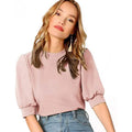 Women's Puff Sleeve Pullover Keyhole Back Blouse by DailySale