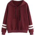 Women's Pullover Fleece Drop Shoulder Striped Hoodie by DailySale