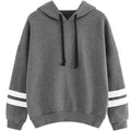Women's Pullover Fleece Drop Shoulder Striped Hoodie by DailySale