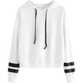 Women's Pullover Fleece Drop Shoulder Striped Hoodie by DailySale