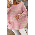 Women's Pullover Jumper Cable Knit Tunic Knitted Print Crew Neck by DailySale