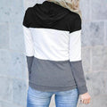 Women's Pullover Long Sleeve Fall Hoodies Color Block Tunics Loose Casual Sweatshirts by DailySale