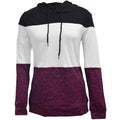 Women's Pullover Long Sleeve Fall Hoodies Color Block Tunics Loose Casual Sweatshirts by DailySale