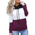 Women's Pullover Long Sleeve Fall Hoodies Color Block Tunics Loose Casual Sweatshirts by DailySale