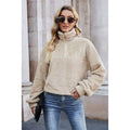 Women's Pullover Plain Quarter Zip Sweatshirt by DailySale