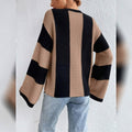 Women's Pullover Ribbed Knit Patchwork Striped Sweater by DailySale