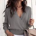 Women's Pullover Solid Colored Basic Long Sleeve Loose Short Sweater Cardigans by DailySale