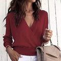 Women's Pullover Solid Colored Basic Long Sleeve Loose Short Sweater Cardigans by DailySale