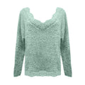 Women's Pullover Sweater Knitted Solid Colored Casual Acrylic Long Sleeve Loose Sweater Cardigans V Neck by DailySale